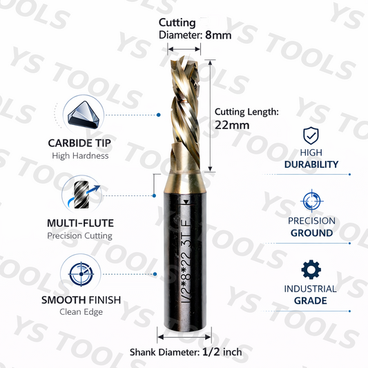 8*22MM-3T TCT Compression Spiral Bit