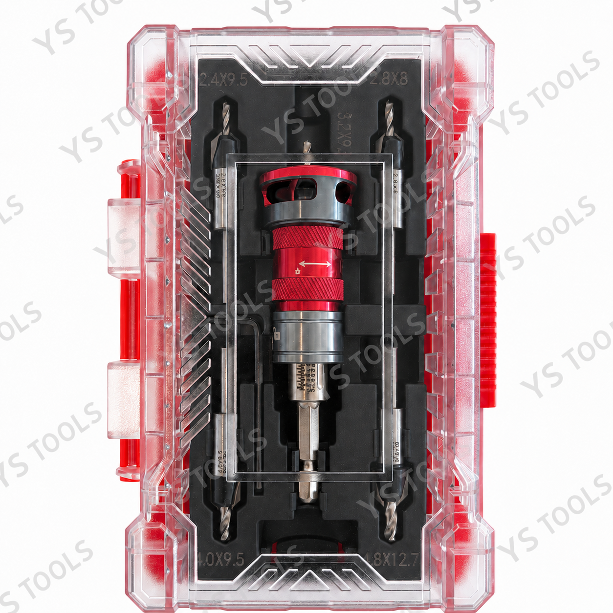 Solid Carbide Countersink Drill Bit Set with Adjustable Depth Stop – 5-Piece