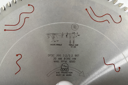 12" 96T TCG TCT Saw Blade – 30mm Bore – Panel & Melamine