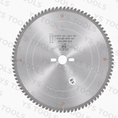 12" 96T HiATB Saw Blade – 25° Tooth Angle for Melamine & Laminated Panels | No Scoring Blade Required
