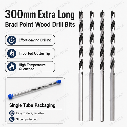 10mm x 300mm Extra Long Brad Point Wood Drill Bit – Precision Woodworking Drill