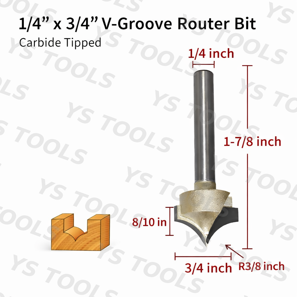 Sharp Nose Carving Router Bit – Arc Groove Profile Cutter