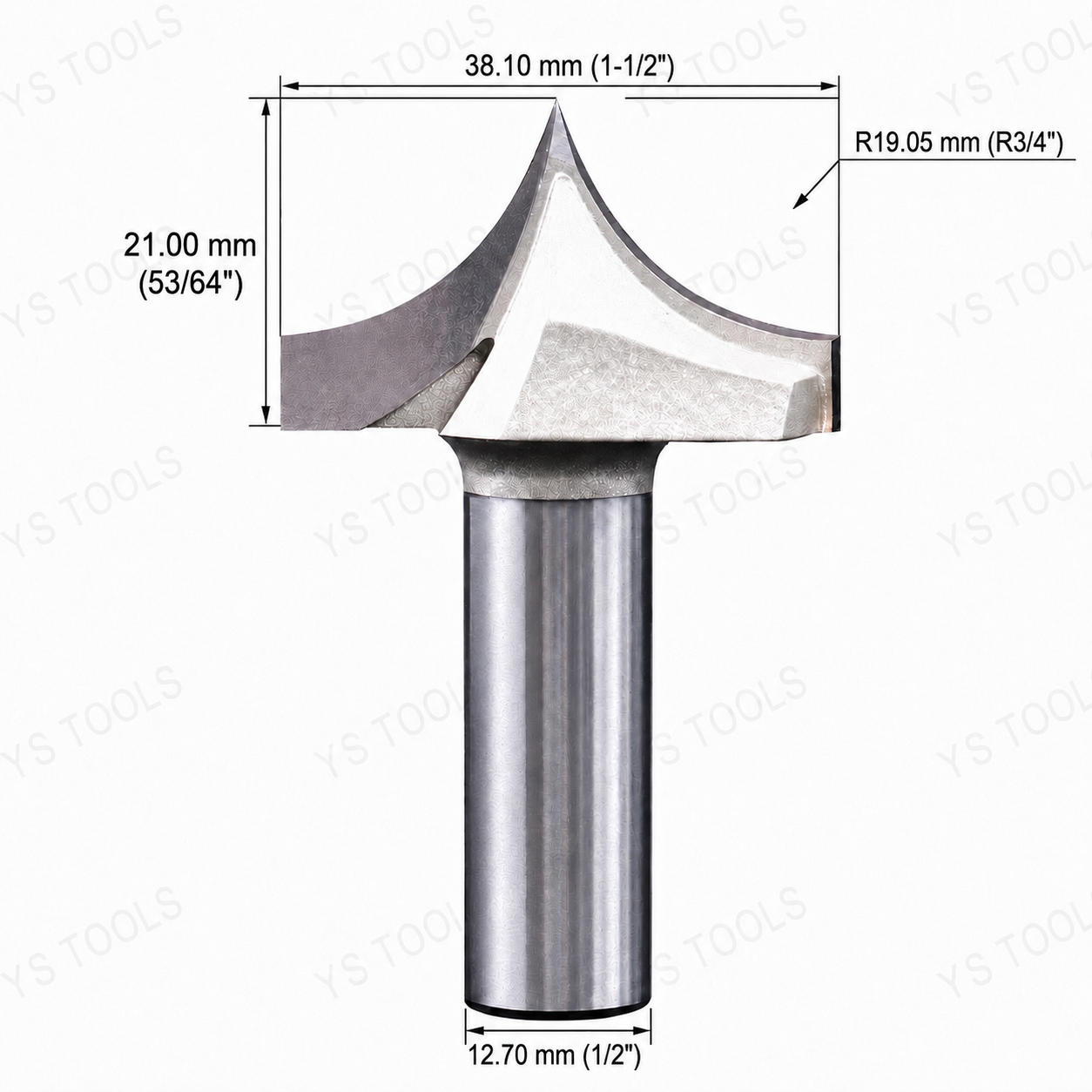 Sharp Nose Carving Router Bit – Arc Groove Profile Cutter