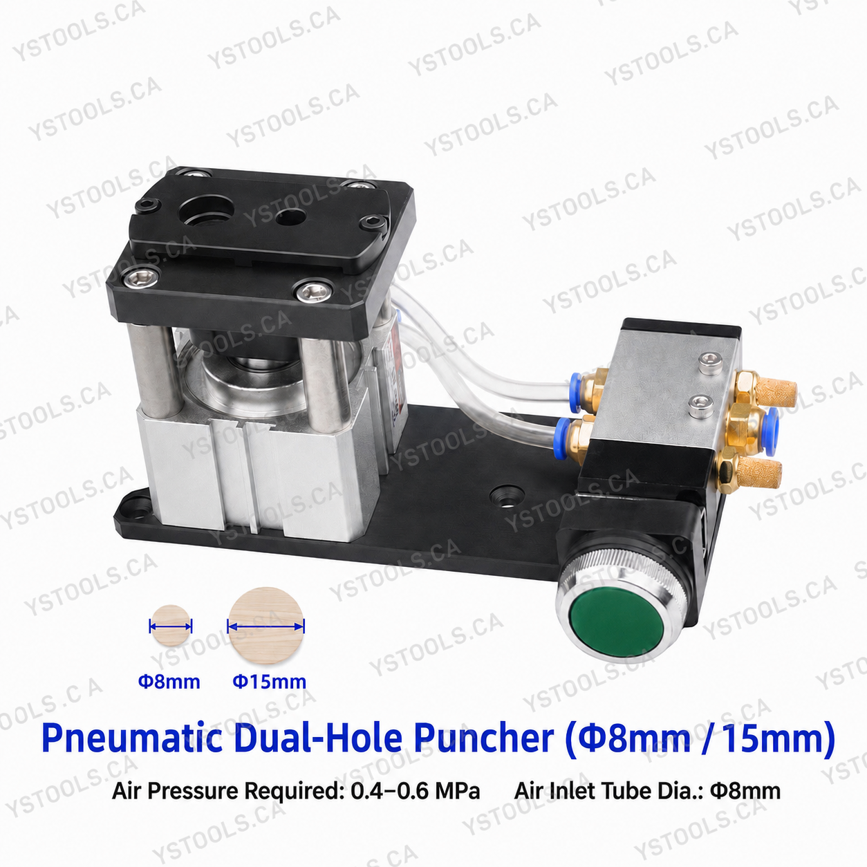 Pneumatic Edge Banding Dual-Hole Puncher — Φ8mm & Φ15mm