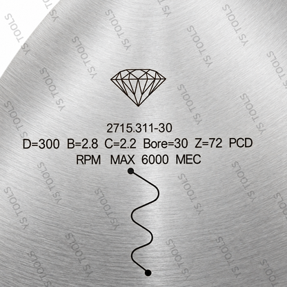 300mm (12") PCD Diamond Saw Blade – 72T, 30mm Bore | Long-Life Panel Cutting Blade| No Scoring Blade Required