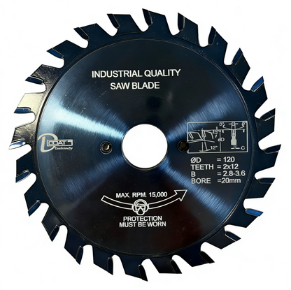 120mm 24T Adjustable Scoring Blade Set – Carbide Tipped – With Shim Kit