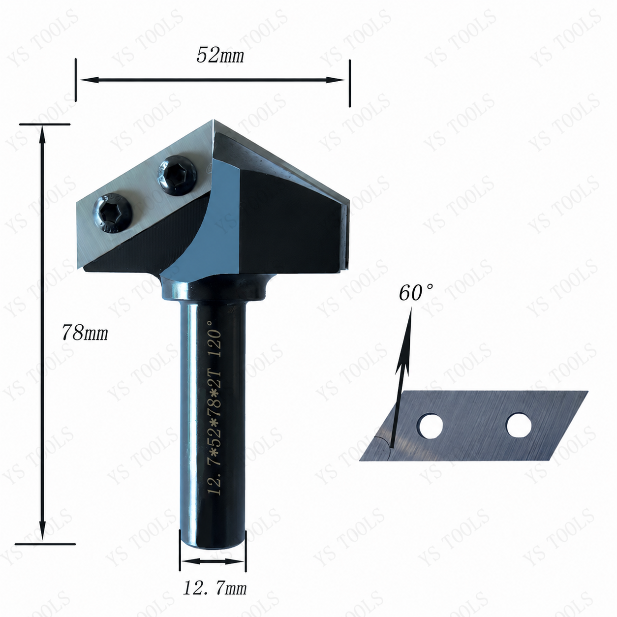 Disposable Insert V-Groove Router Bit – 1/2" Shank, Replaceable Blade V Cutter, Multiple Angles